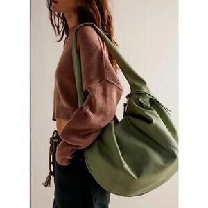 NEW Free People Slouchy Carryall Mint Green Oversized Bag Hobo Shoulder Handbag